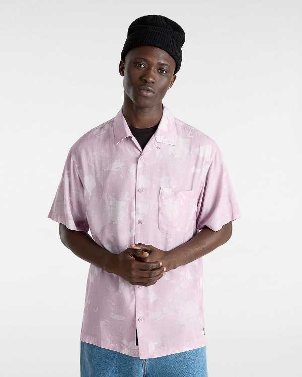 Purple Men Vans Camp Loose Collar Shirts Canada | VN9163280