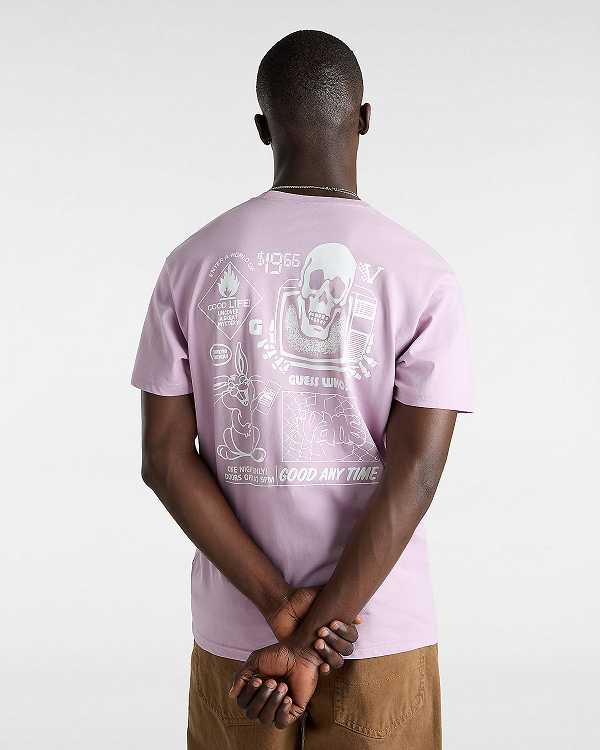 Purple Men Vans Crazy Eddy T Shirts Canada | VN5842071
