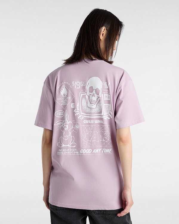 Purple Men Vans Crazy Eddy T Shirts Canada | VN5842071
