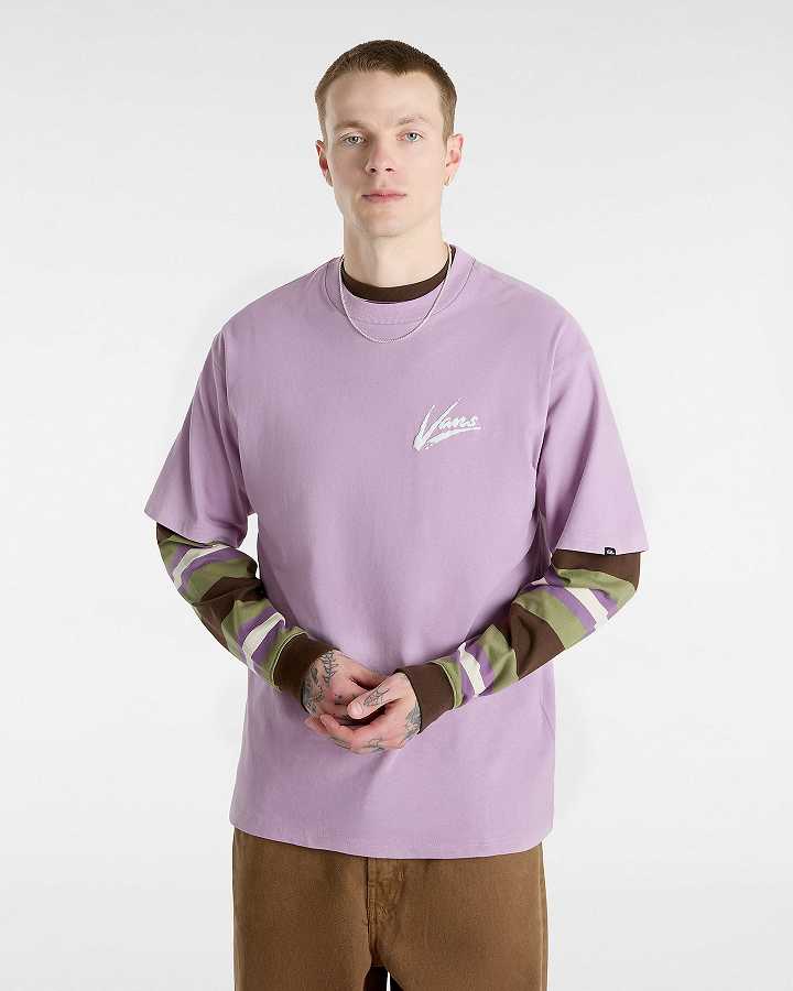 Purple Men Vans Dettori Loose Fit T Shirts Canada | VN9247835