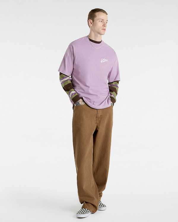 Purple Men Vans Dettori Loose Fit T Shirts Canada | VN9247835