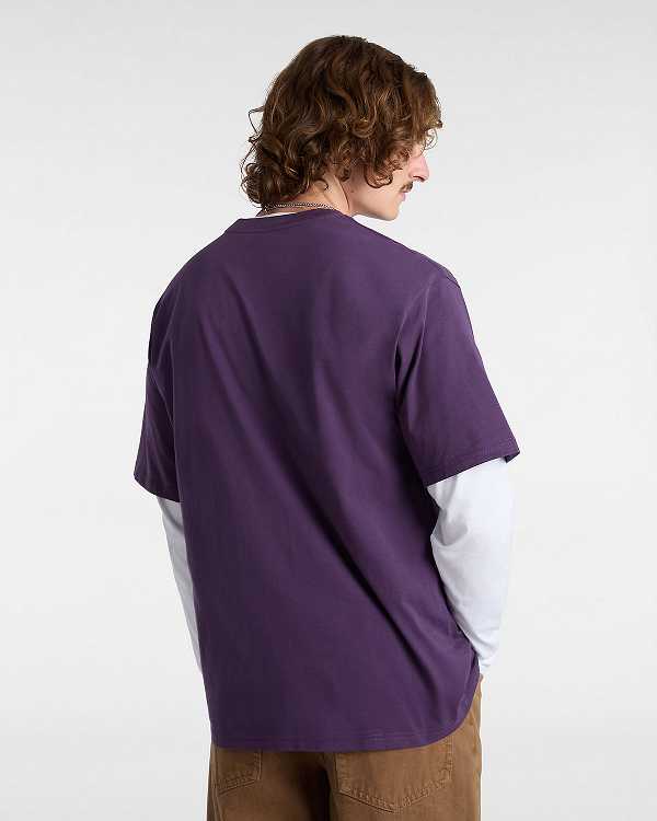 Purple Men Vans Essential Loose T Shirts Canada | VN0492157
