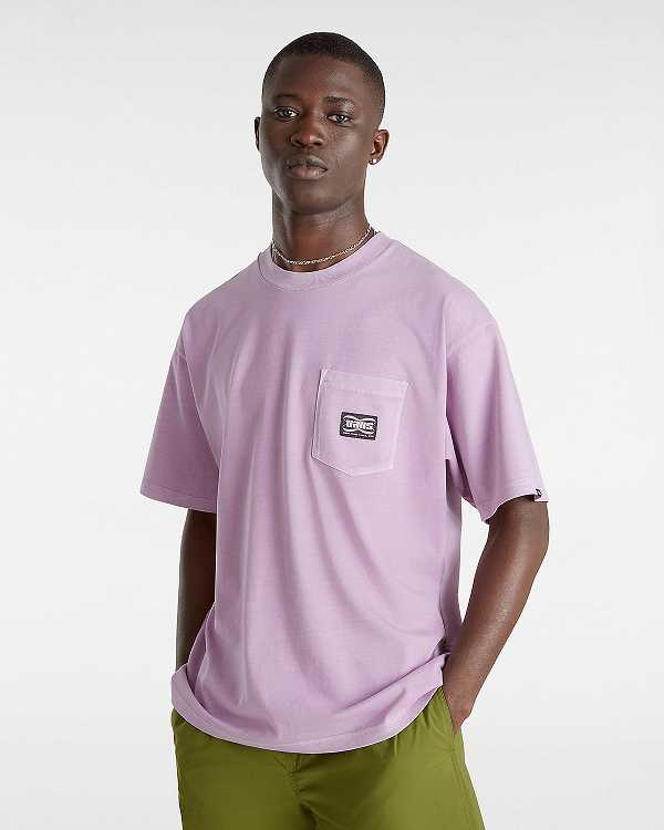 Purple Men Vans Hyper Patch Pocket T Shirts Canada | VN2410653