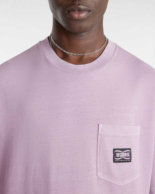 Purple Men Vans Hyper Patch Pocket T Shirts Canada | VN2410653