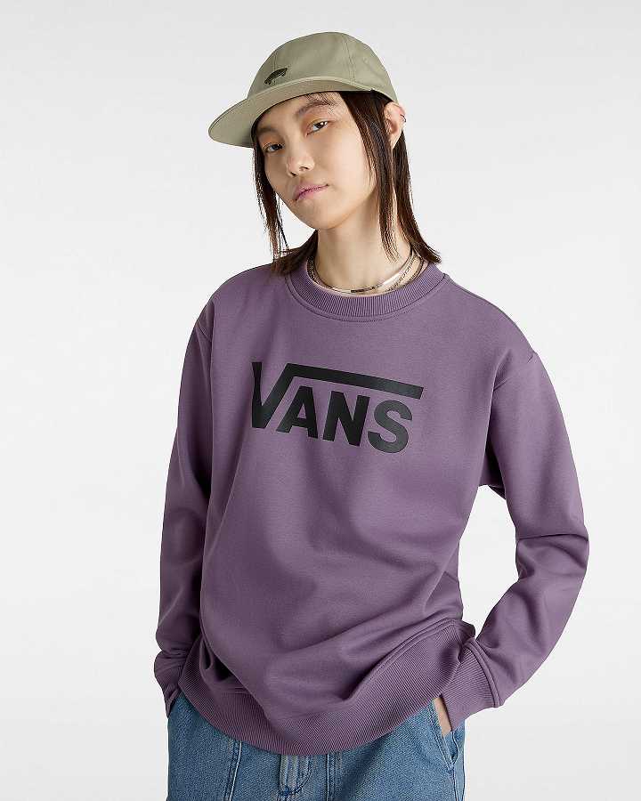 Purple Women Vans Classic V Boyfriend Fit Crew Sweatshirt Canada | VN5021348