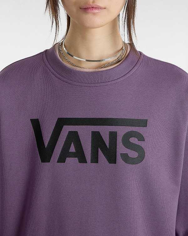 Purple Women Vans Classic V Boyfriend Fit Crew Sweatshirt Canada | VN5021348