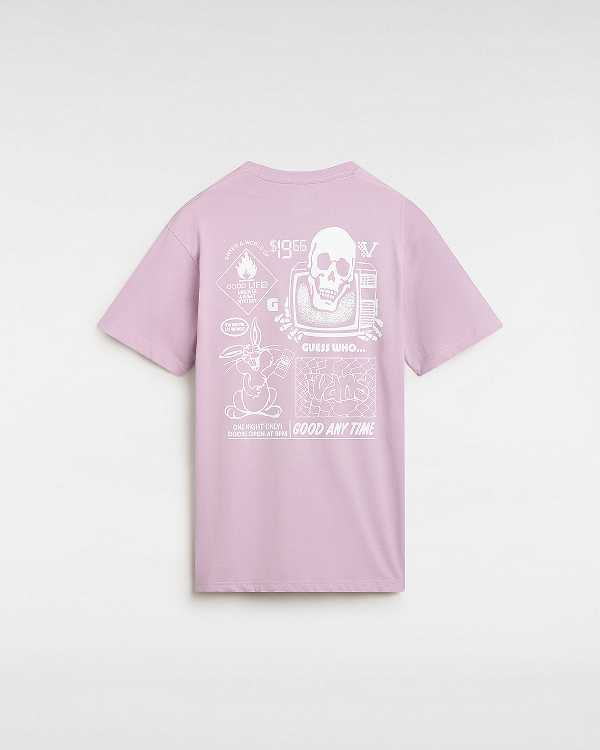 Purple Women Vans Crazy Eddy T Shirts Canada | VN5914702