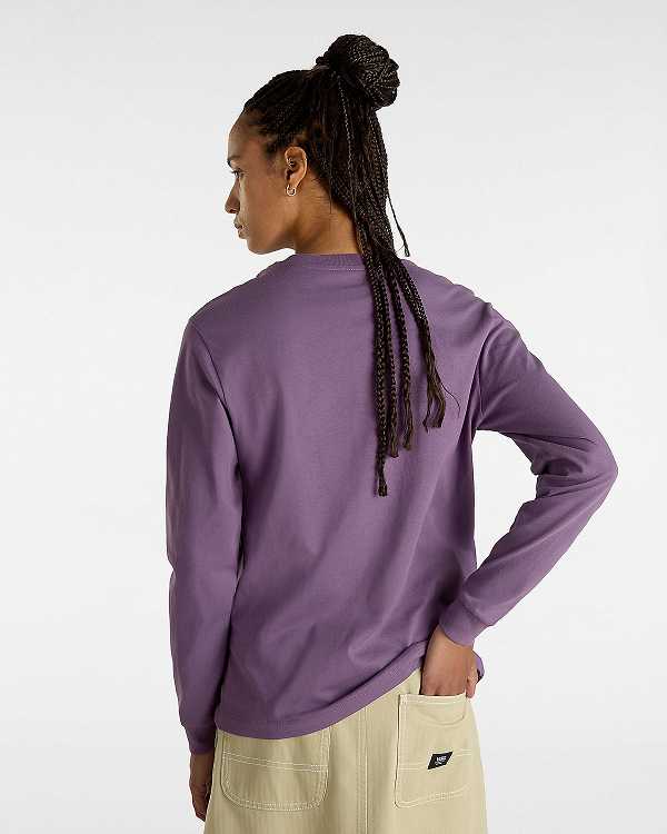 Purple Women Vans Flying V Classic Long Sleeve T Shirts Canada | VN8731940