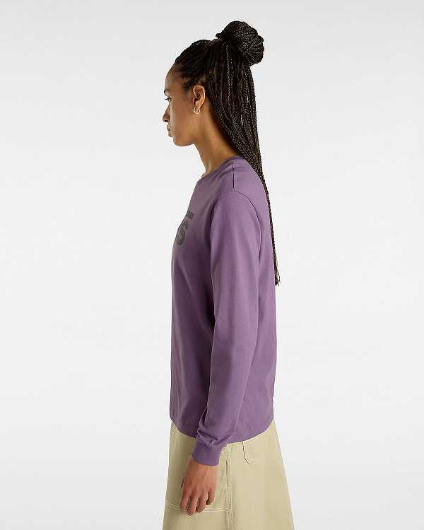 Purple Women Vans Flying V Classic Long Sleeve T Shirts Canada | VN8731940
