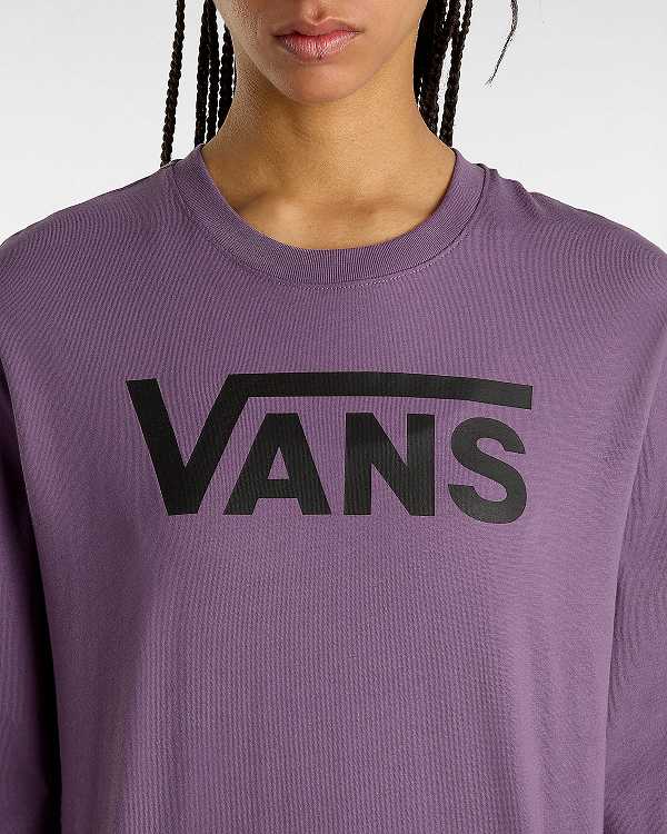 Purple Women Vans Flying V Classic Long Sleeve T Shirts Canada | VN8731940