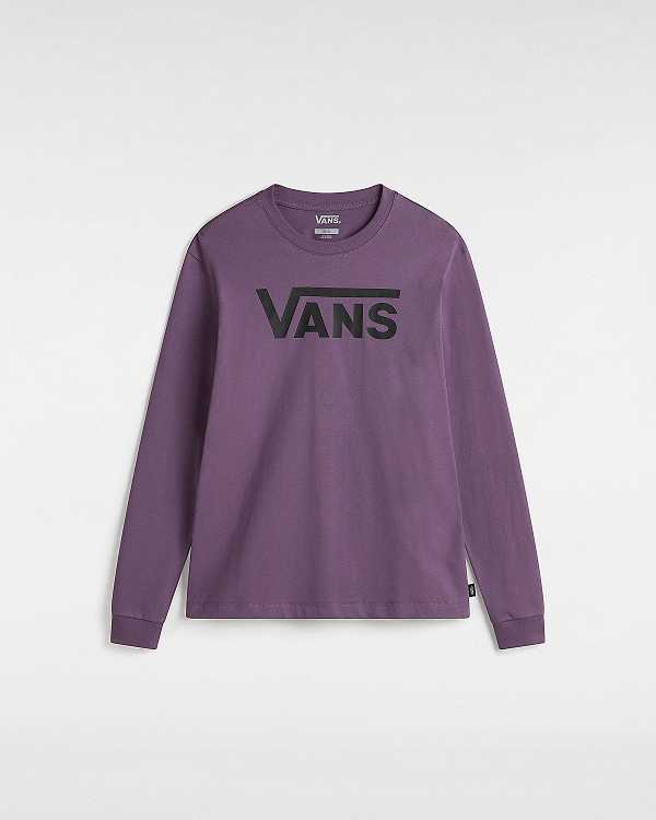 Purple Women Vans Flying V Classic Long Sleeve T Shirts Canada | VN8731940