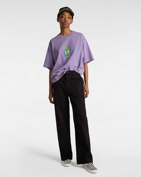 Purple Women Vans Skate Clay T Shirts Canada | VN3071569