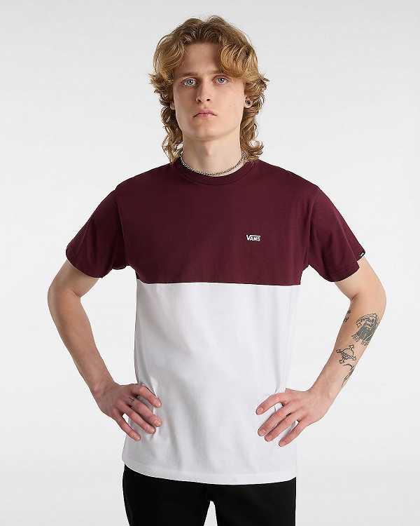 Red Men Vans Colorblock T Shirts Canada | VN2504913