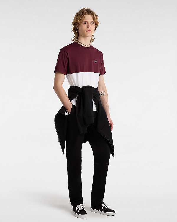 Red Men Vans Colorblock T Shirts Canada | VN2504913