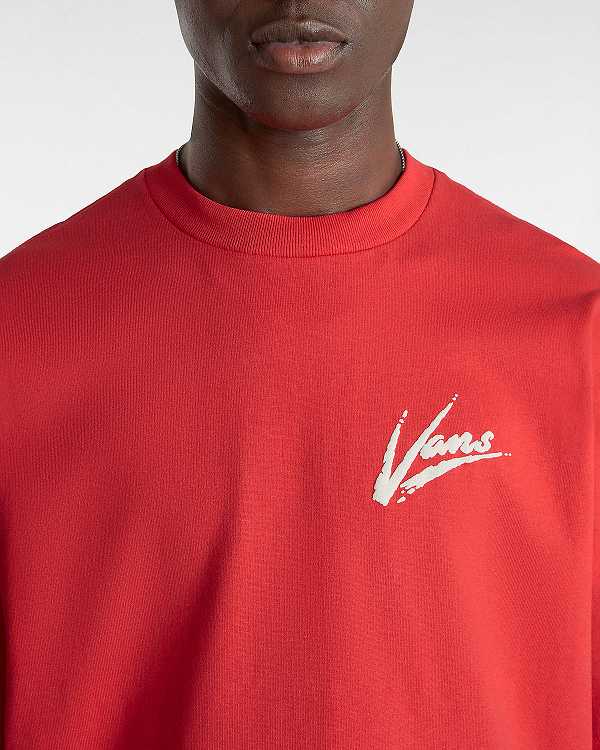 Red Men Vans Dettori Loose Fit T Shirts Canada | VN4716089