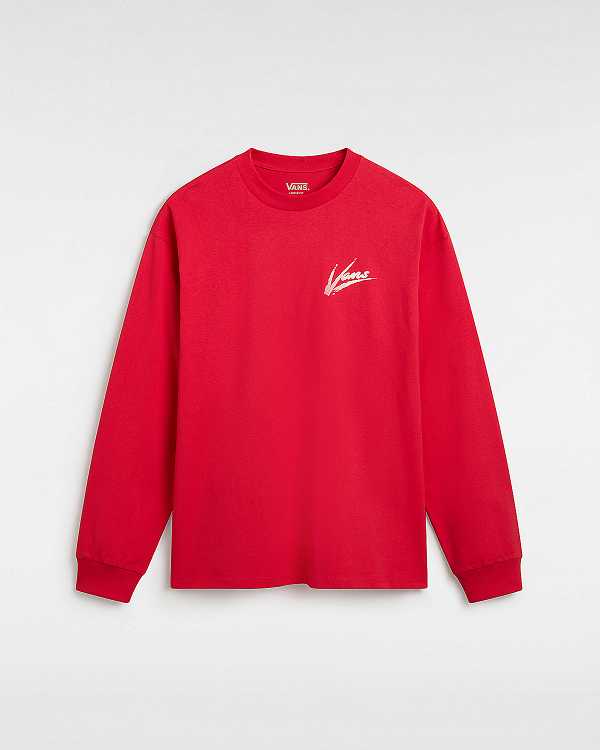 Red Men Vans Dettori Loose Long Sleeve T Shirts Canada | VN4786253