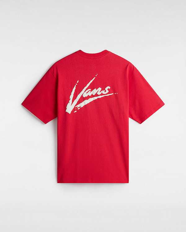 Red Women Vans Dettori Loose Fit T Shirts Canada | VN2038917