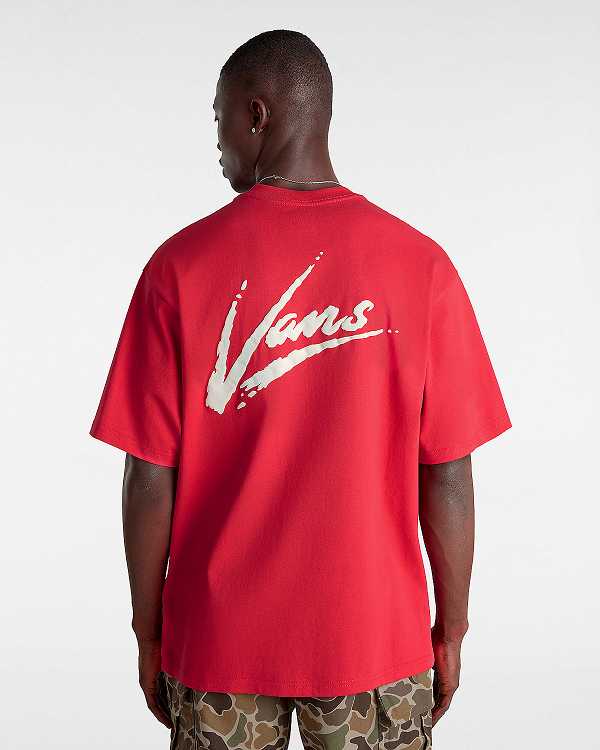 Red Women Vans Dettori Loose Fit T Shirts Canada | VN2038917