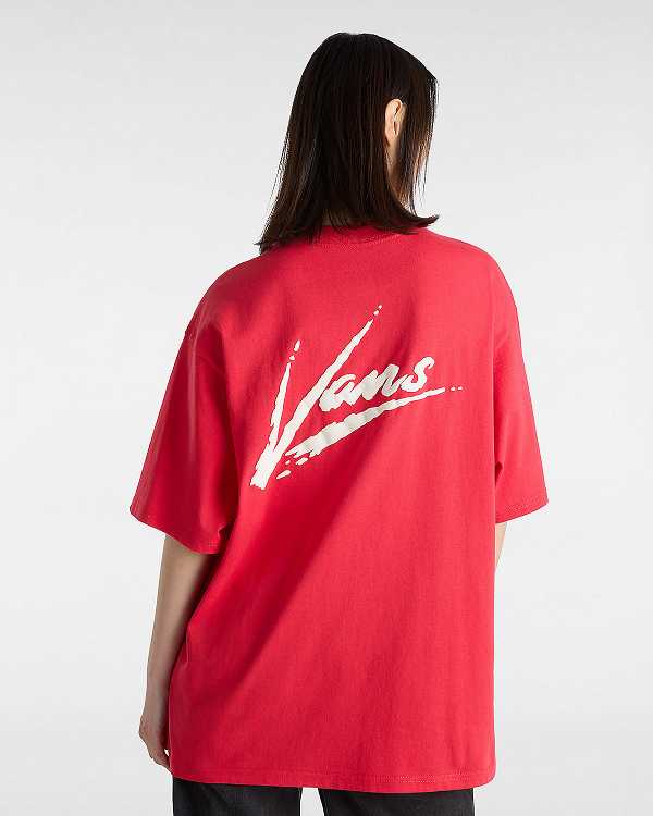 Red Women Vans Dettori Loose Fit T Shirts Canada | VN2038917