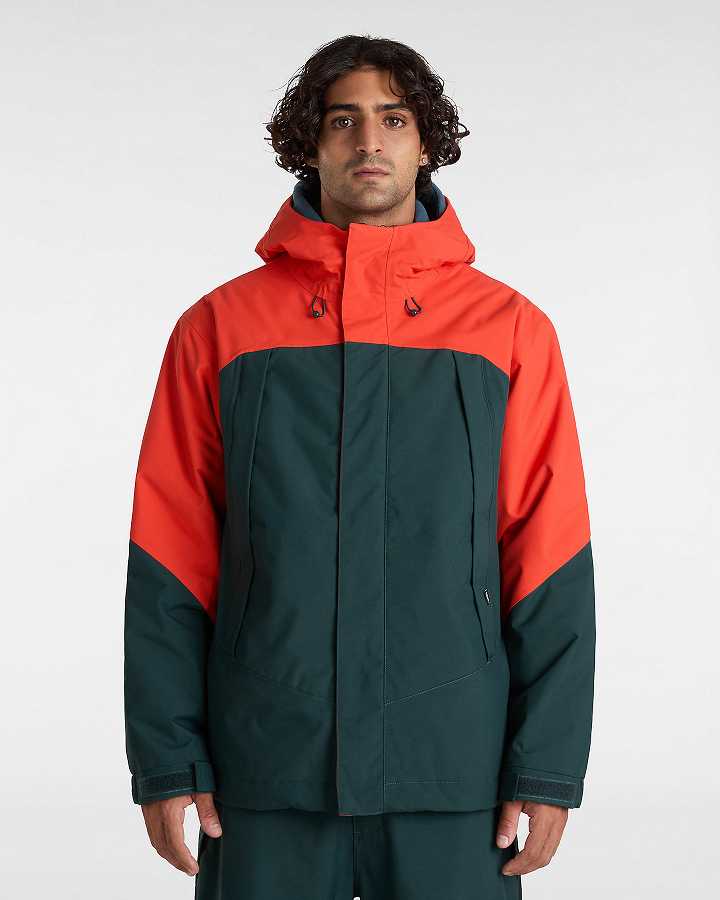Red / Green Men Vans MTE Hellbound Snowboard Jacket Canada | VN6419027