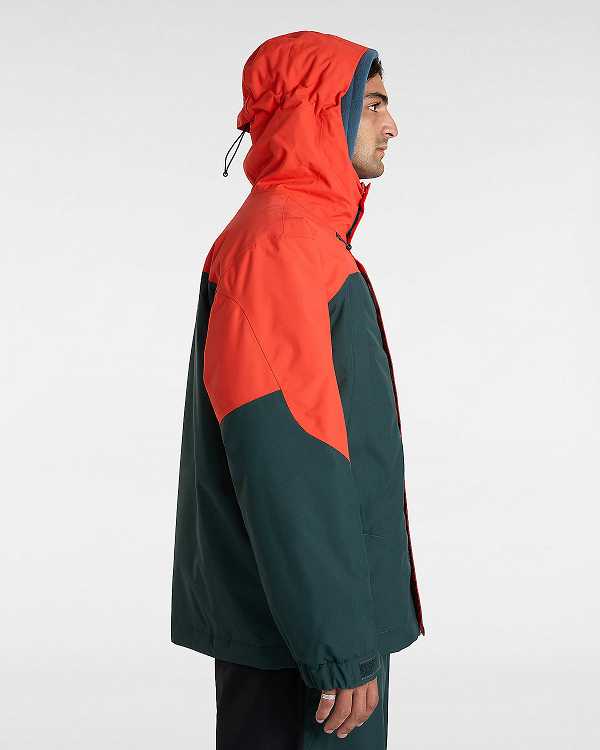 Red / Green Men Vans MTE Hellbound Snowboard Jacket Canada | VN6419027