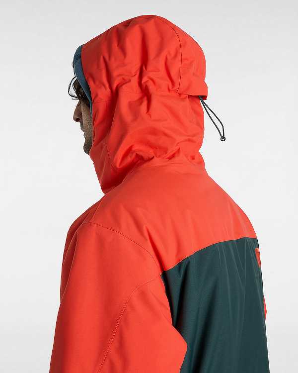 Red / Green Men Vans MTE Hellbound Snowboard Jacket Canada | VN6419027