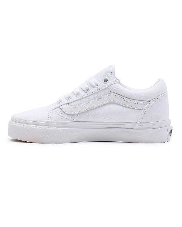 White Kids' Vans Old Skool (4-8 Years) Sneakers Canada | VN8579134