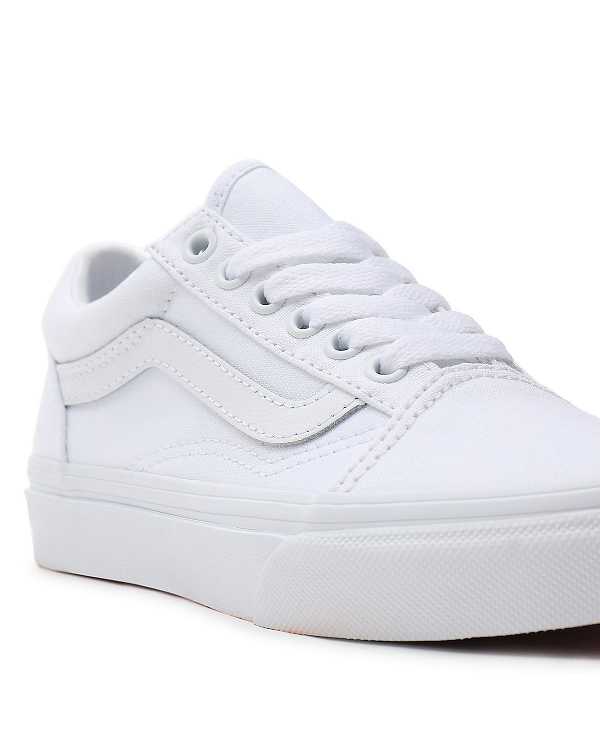 White Kids' Vans Old Skool (4-8 Years) Sneakers Canada | VN8579134