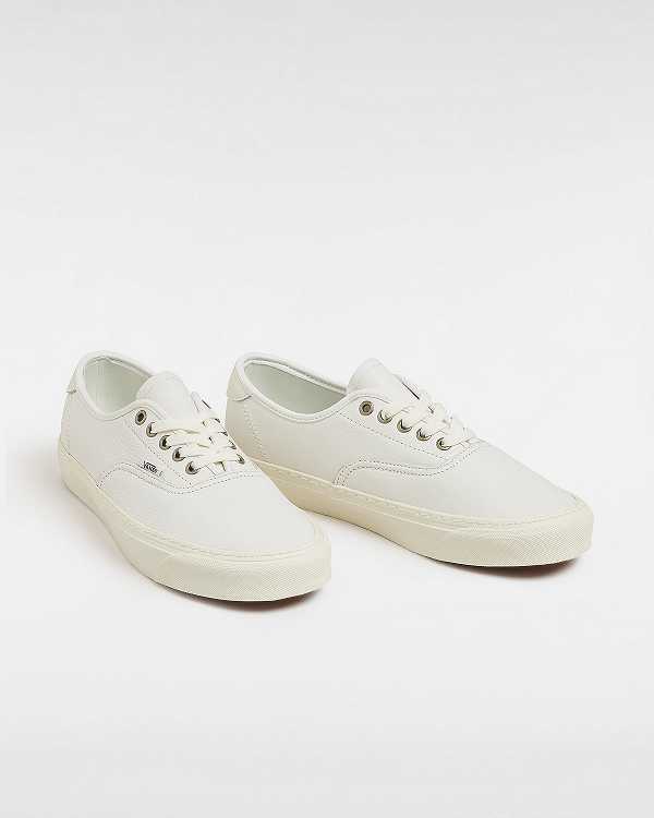 White Men Vans Authentic Lux Leather Shoes Canada | VN0378649