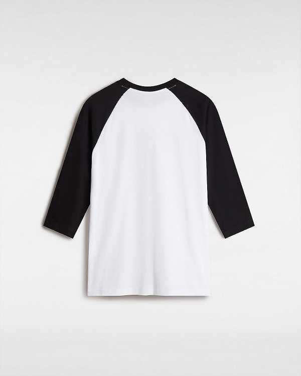 White Men Vans Classic Raglan T Shirts Canada | VN8625794