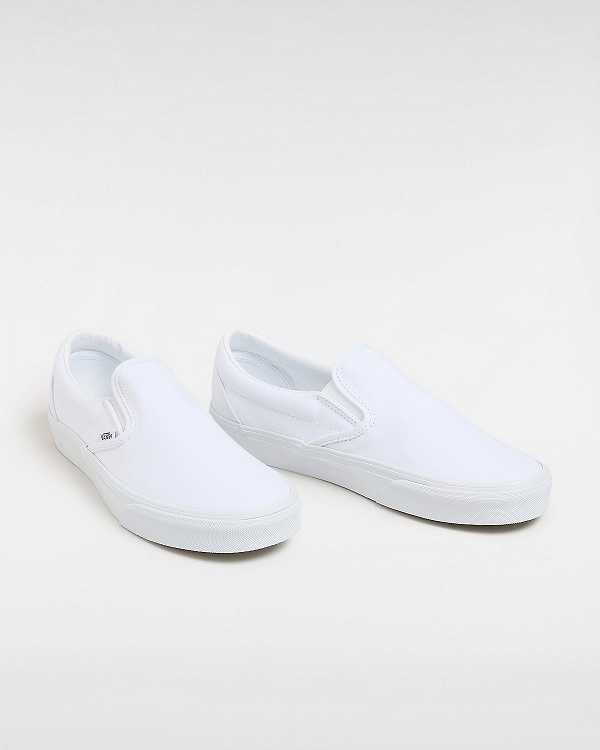 White Men Vans Classic Slip On Shoes Canada | VN8021537