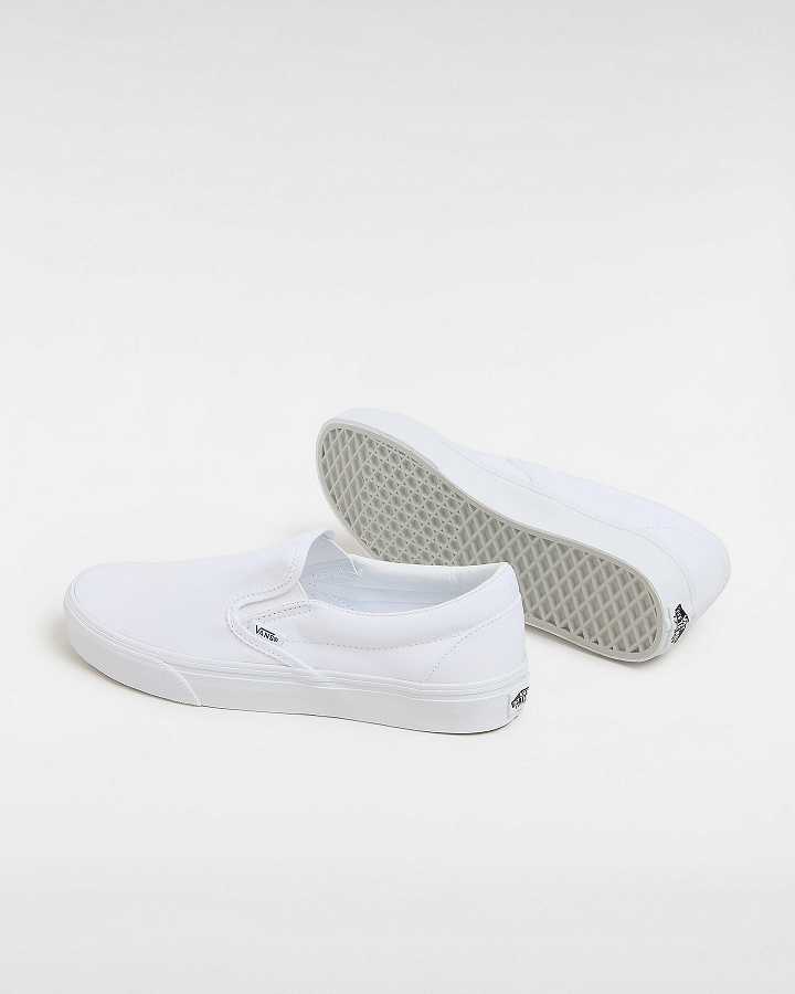 White Men Vans Classic Slip On Shoes Canada | VN8021537