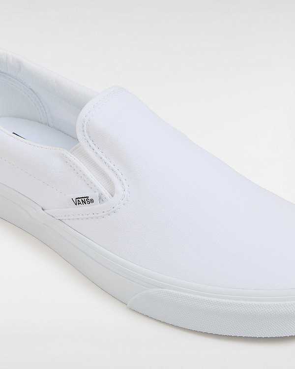 White Men Vans Classic Slip On Shoes Canada | VN8021537