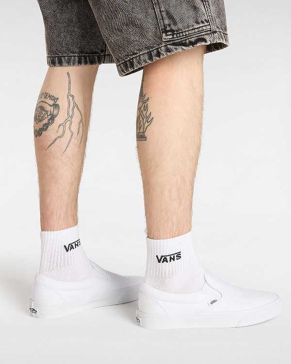 White Men Vans Classic Slip On Shoes Canada | VN8021537