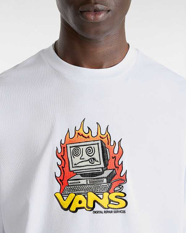 White Men Vans Digital Repair T Shirts Canada | VN4726195