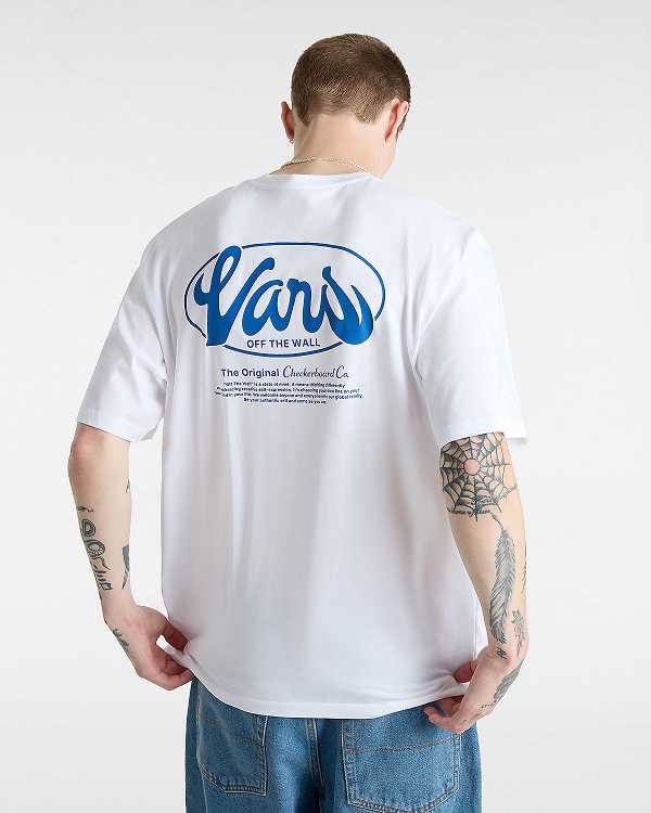 White Men Vans Global Line T Shirts Canada | VN2147958