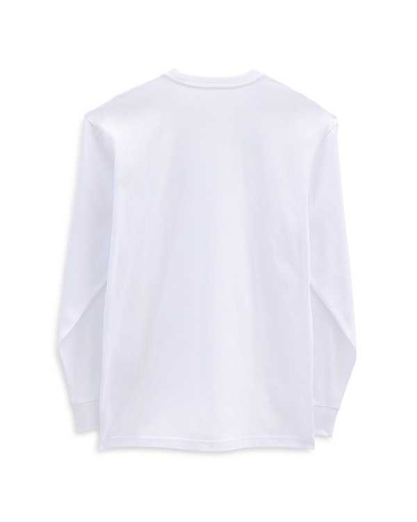 White Men Vans Left Chest Hit Long Sleeve T Shirts Canada | VN7025163