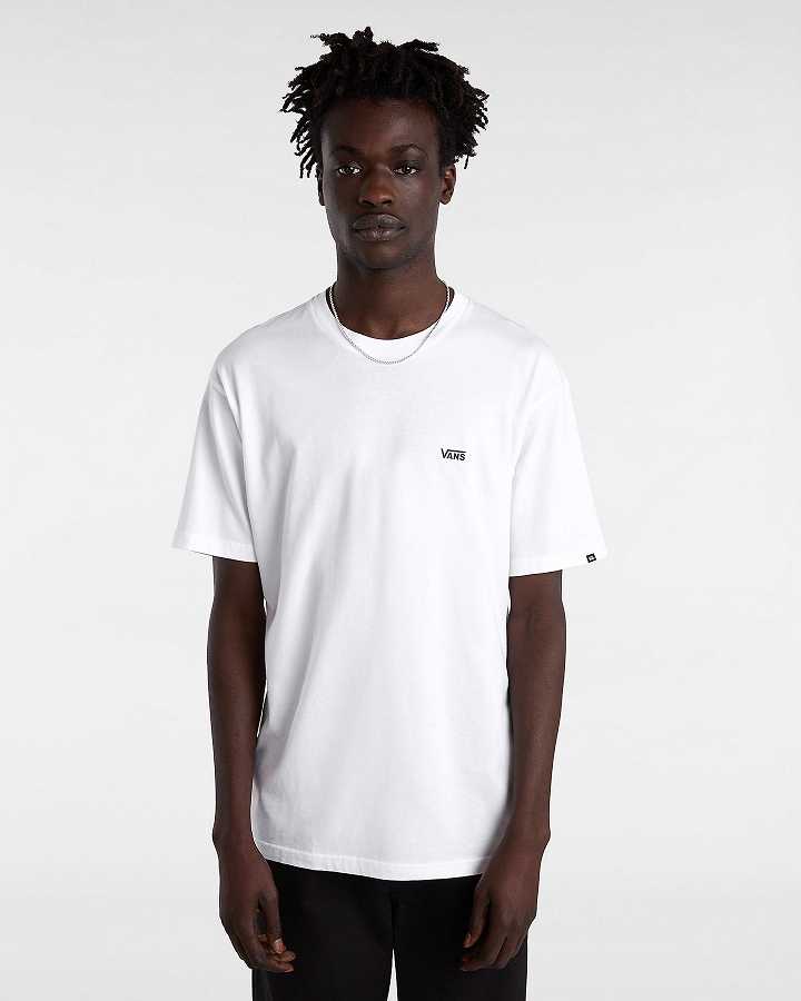 White Men Vans Left Chest Logo T Shirts Canada | VN3701462
