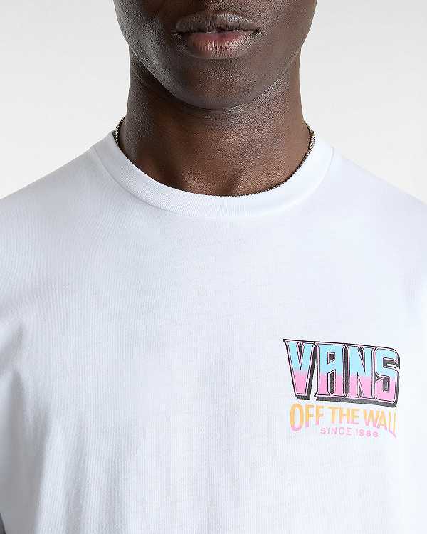White Men Vans Palm Cheers Classic T Shirts Canada | VN0871263