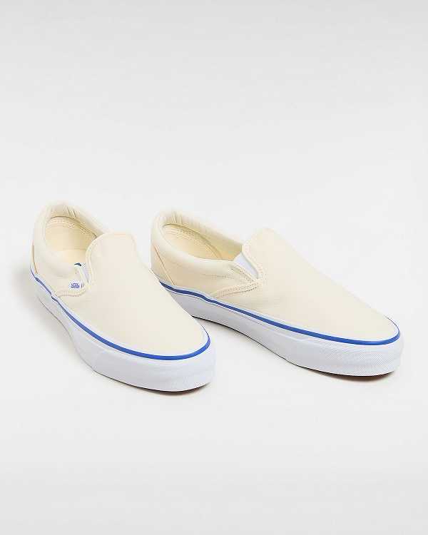 White Men Vans Premium 98 Slip On Shoes Canada | VN2473659