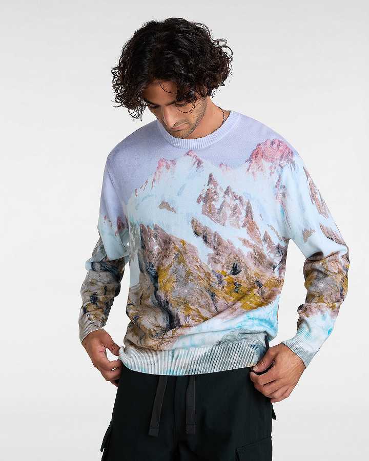 White Men Vans Premium Printed Knit Sweater Canada | VN3145680