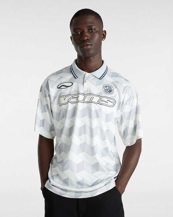 White Men Vans Rigsby Soccer Polo Shirt Canada | VN8395021