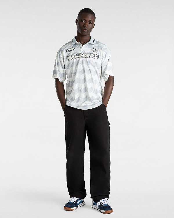 White Men Vans Rigsby Soccer Polo Shirt Canada | VN8395021