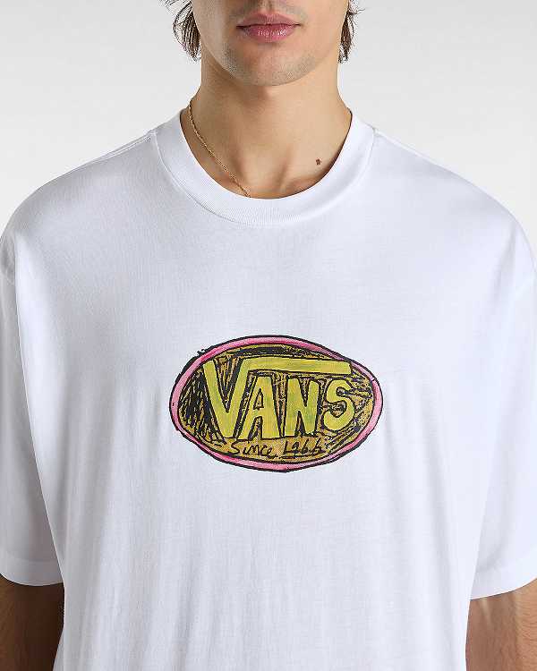 White Men Vans Scribblex T Shirts Canada | VN3687920