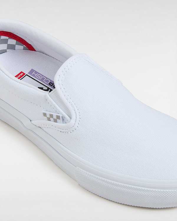 White Men Vans Skate Slip On Shoes Canada | VN0217863