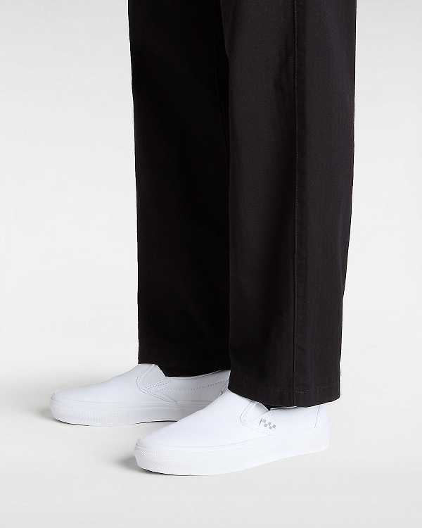 White Men Vans Skate Slip On Shoes Canada | VN0217863
