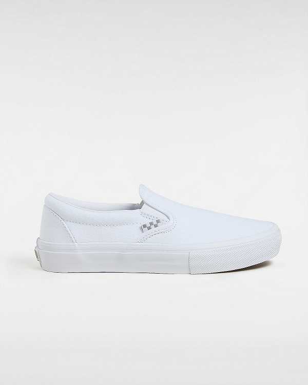 White Men Vans Skate Slip On Shoes Canada | VN0217863