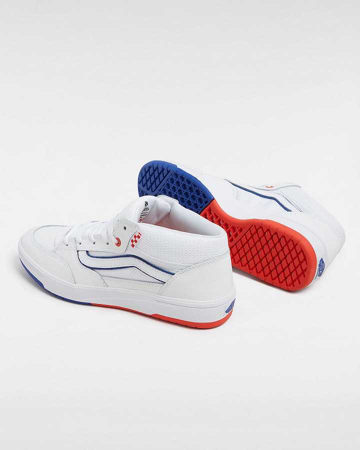 White Men Vans Skate Zahba Mid Athletic Shoes Canada | VN6472138