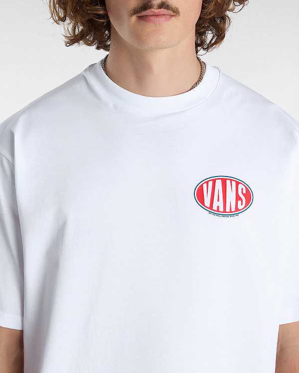 White Men Vans Spray On T Shirts Canada | VN1298304