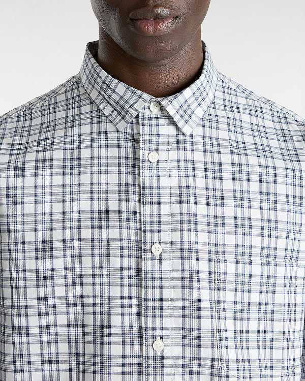 White Men Vans Wilshire Mini Plaid Shirts Canada | VN1087634